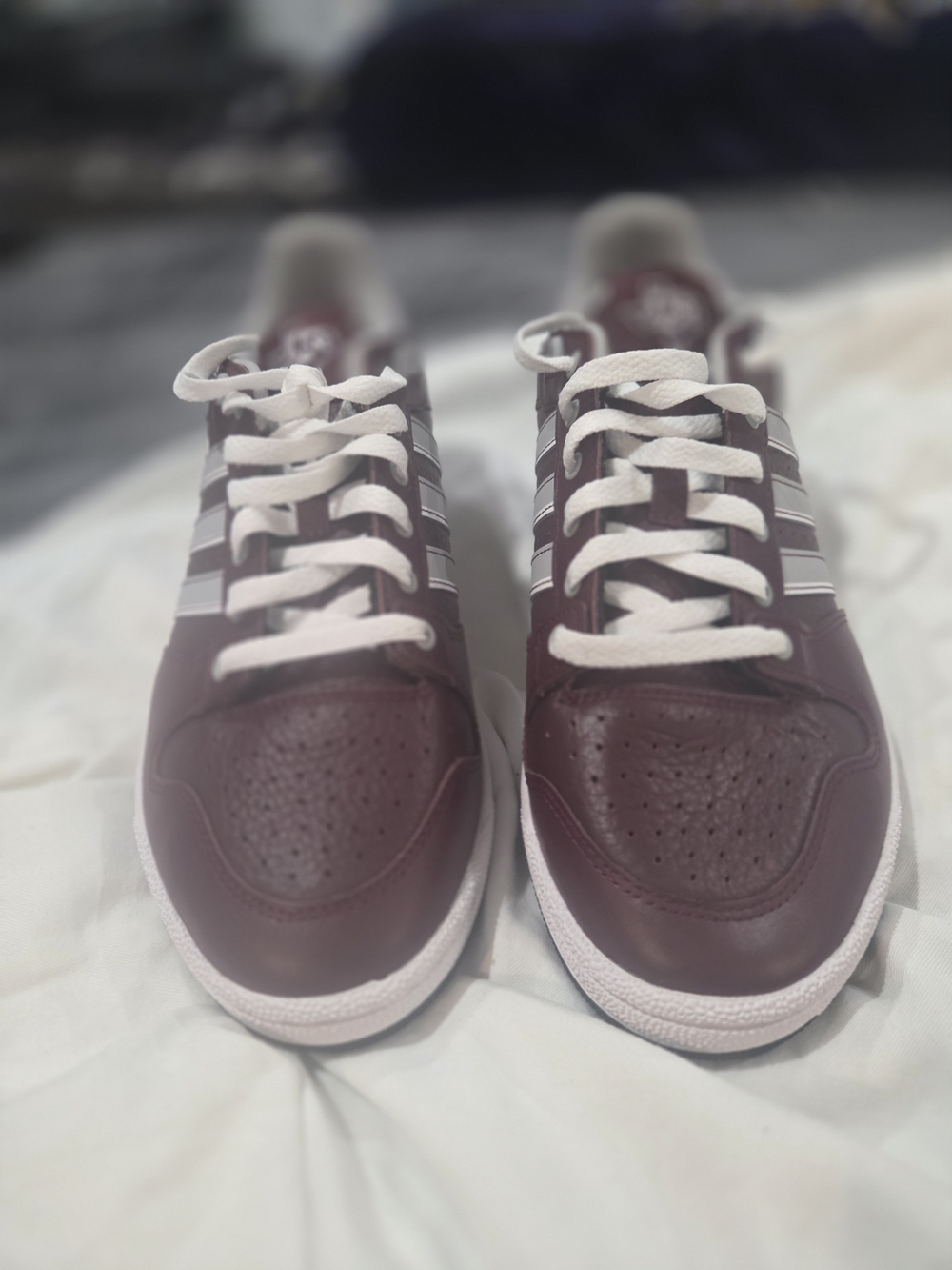 adidas Originals Maroon and White Low-Top Sneakers